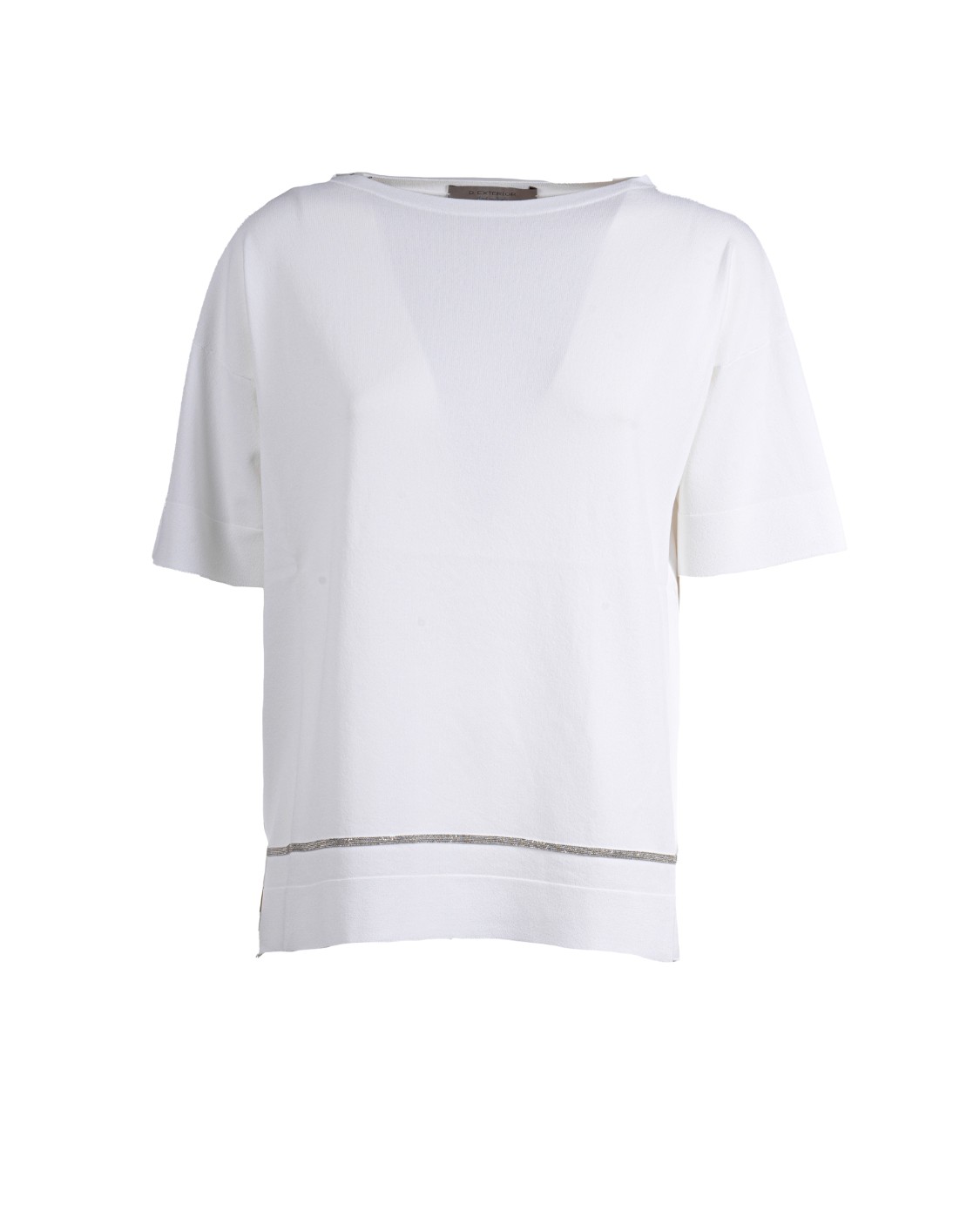shop D.EXTERIOR  Maglia: D Exterior t-shirt in viscosa.
Dettaglio in monile sul fondo.
Mezze maniche.
Spacchi laterali.
Composizione: 80% Viscosa, 20% Poliammidica.
Made in Italy. 60045-1BIAN number 5622141